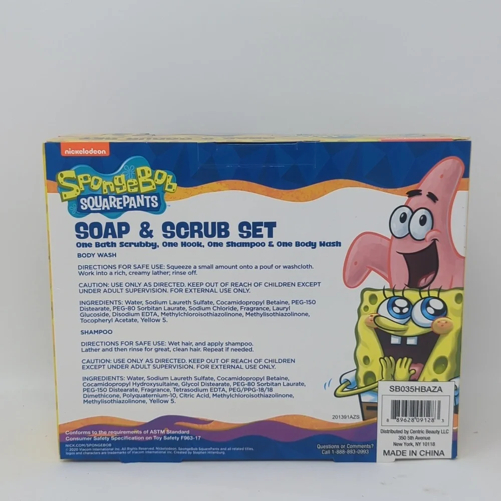 New SpongeBob SquarePants Soap & Scrub Set